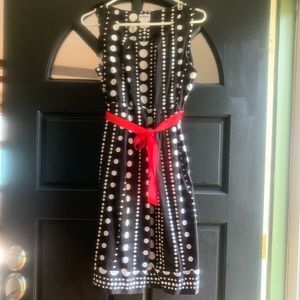 Black & white polka dot maternity dress